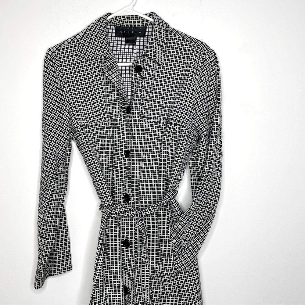 Infinity Studio Checkered Button Down Long Sleeve… - image 1